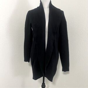 Leith Women Size Small Black Oversized Open Front Cardigan Sweater Small Rip Bk